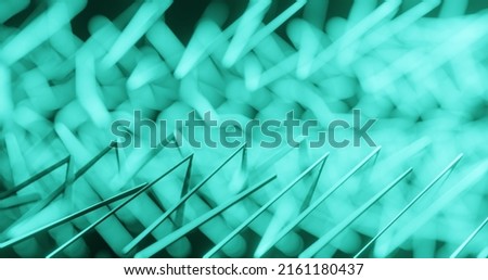 3d render with turquoise background with stripes and bokeh, soft focus