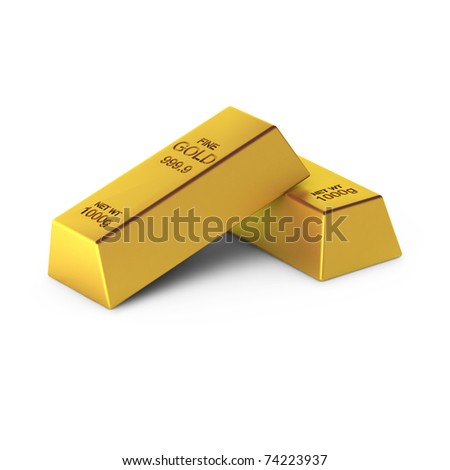 3d render of two gold bars