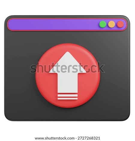 3D render  Upload Icon in Browser Window