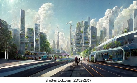 3D render of urban mobility in future background. CG artwork design concept - Powered by Shutterstock