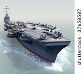 3D Render of US Navy Aircraft Carrier