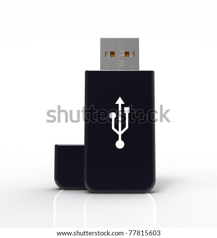 3d render of usb flash drive