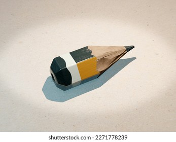 3D render of a used Creative Pencil, Planning Symbol, Art Direction And Copywriting in the Creative Industry, Used Pencil for writing and drawing