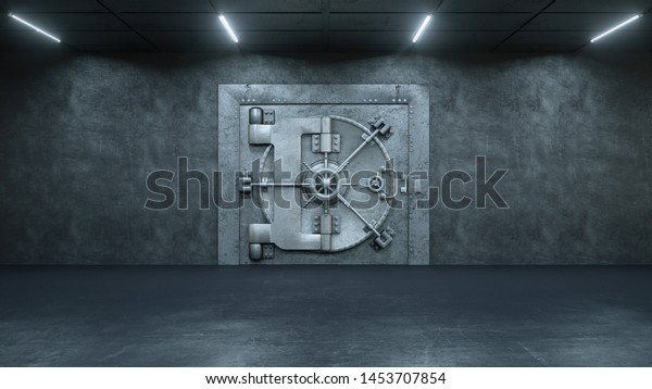 3d render The Vault Door In\
Bank