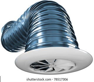 3d render Ventilation pipes of an air condition