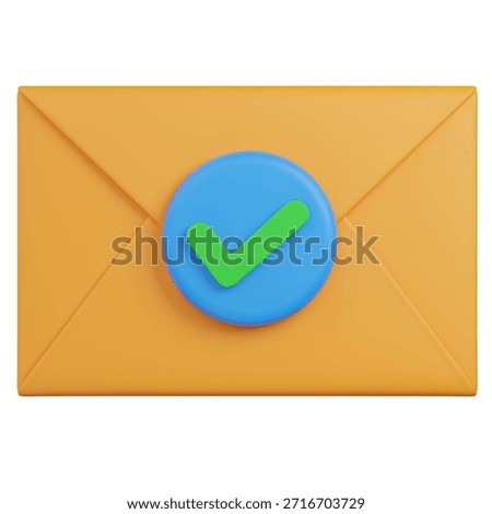 3d render Verified eMail Confirmation  Icon