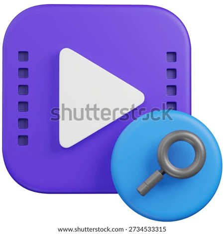 3D render Video Player with  paperplane for Media Sharing