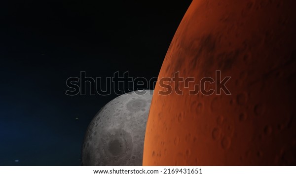 3d render view of the moon and mars planet\
nature galaxy wallpaper\
backgrounds