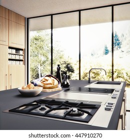 3D render- Visualization / rendering of a kitchen