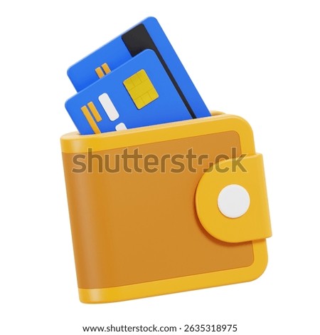 3D Render of Wallet Containing Multiple Credit Cards