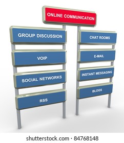 3d render of ways for online communication for individuals and computers