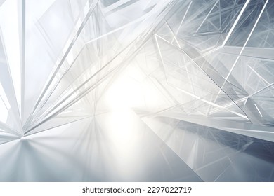 3D Render of white Abstract Ethereal Glass Shards Background
