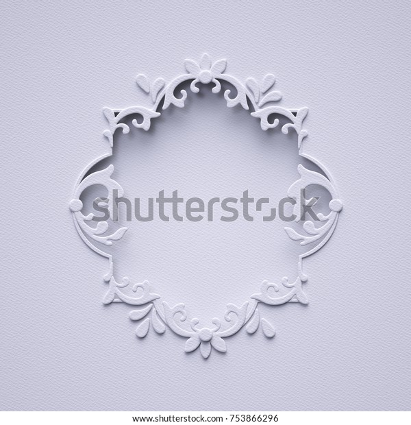 Download 3d Render White Christmas Vintage Frame Stock Illustration 753866296