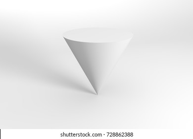 3d Render Of White Cone On A Gray Background