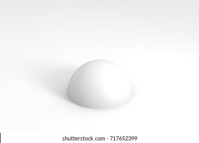 3d Render Of White Hemisphere On Gray Background