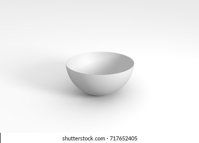 3d Render Of White Hemisphere On Gray Background