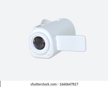 3d Render White Video Camera Technology Filming Concept