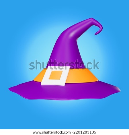 3d render witch hat halloween icon