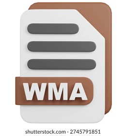 3D render  WMA FILE   format Icon