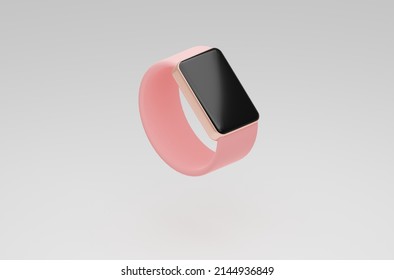 3D Render. Women's Wrist Electronic Smartwatch. 3d Illustration