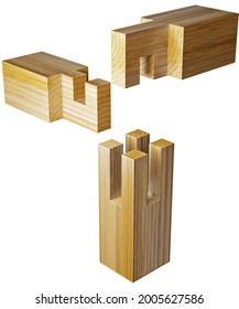 3d Render Wood Joint On White Stock Illustration 2005627586 | Shutterstock