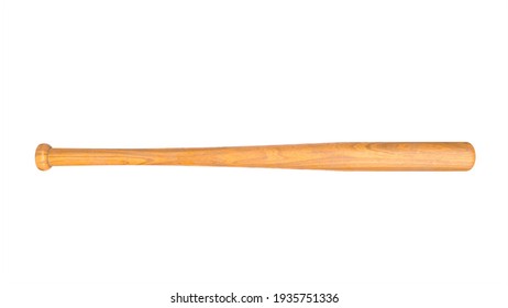 3D Render Of Wooden Baseball Bat Isolated On White