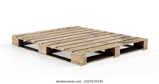 3d render of wooden pallets over a white background