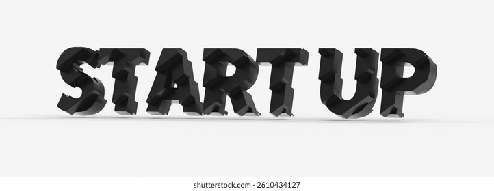 3D Render of the Word Startup