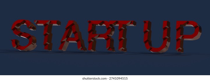 3D Render of the Word Startup