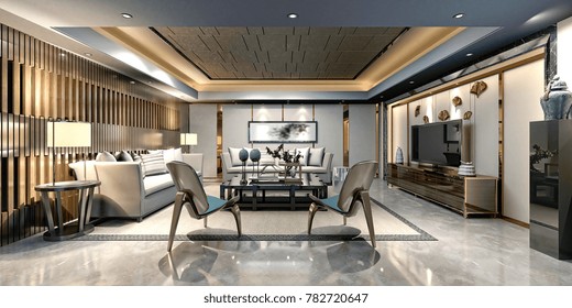 3d Render Of Working Room