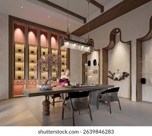 3d render of working room interior