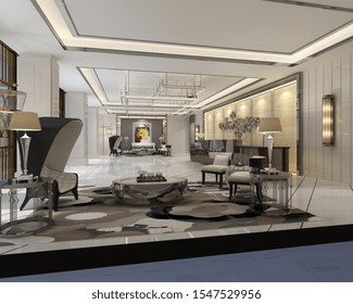 3d render of working space, office aera