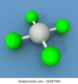 A 3d Render Of A Xenon Fluoride Molecule