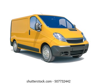 3d render: Yellow Delivery Van Icon