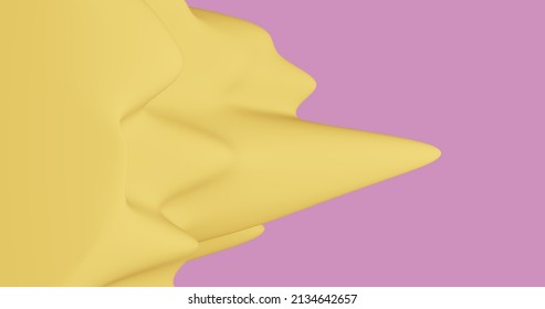 3d render with yellow and pink flowing background