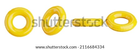 3d render of yellow swim ring isolated on white background,clipping path. Foto stock © 