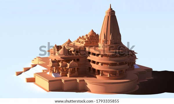 3d Renderd Image Shri Ram Mandir Stock Illustration 1793335855