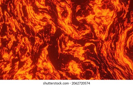 3D Rendered Abstract Lava Background. Volcanic Magma.