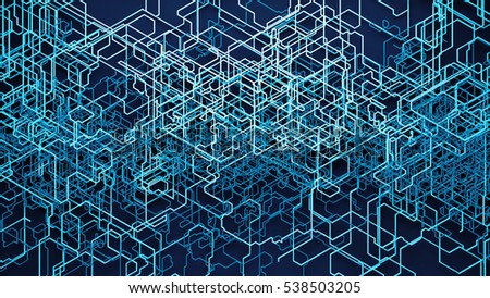 3d rendered background with random deformed  lines. Geometric background. Chaotic growing lines. Random lines.
