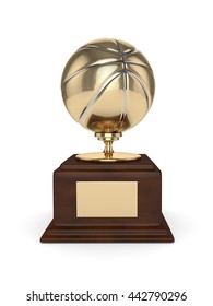 3d Rendered Basketball Trophy Isolated On White Background