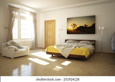 3D Rendered Bed Room