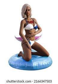 3D Rendered Bikini Beach Babe 