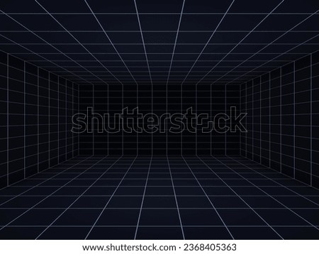 3d rendered black grid room. [[stock_photo]] © 