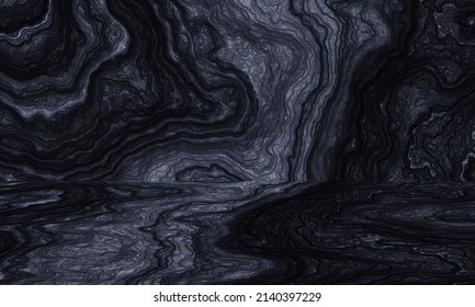 3D Rendered Black Volcanic Rock Background.