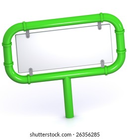 A 3d Rendered Blank Signpost