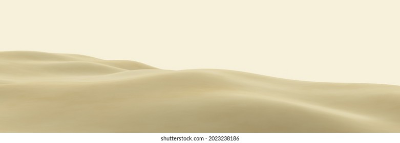 3D Rendered Brown Desert Topography. Sand Dune.