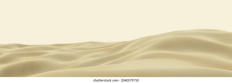 3D Rendered Brown Desert Topography. Sand Dune.