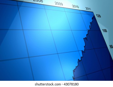 3D rendered business graph.