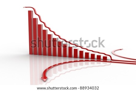 3d rendered bussiness graph isolated on white