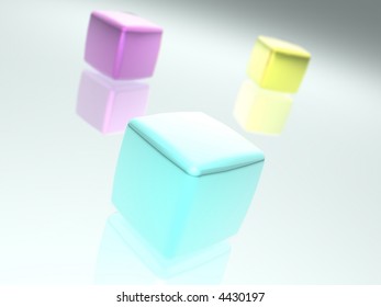 3D rendered colorfully cubes